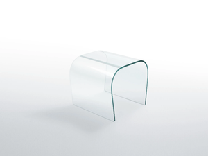 BENT GLASS STOOL - Low crystal stool - Stool by Glas Italia