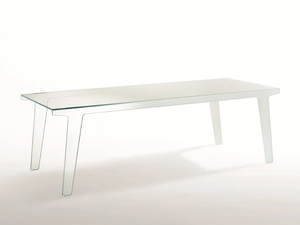 FAINT - Rectangular crystal table - Table by Glas Italia