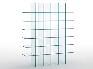 GLASS SHELVES #1 (1976) - Open freestanding crystal bookcase - Cabinet by Glas Italia