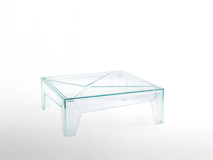HYPERtable - Low square crystal coffee table - Coffee table by Glas Italia