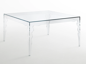 JABOT - Square crystal table - Table by Glas Italia