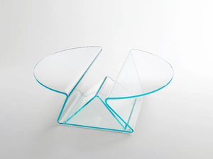 PLISSE’ - Low round crystal coffee table - Coffee table by Glas Italia