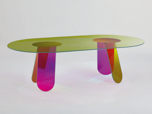 SHIMMER - Oval crystal table - Table by Glas Italia