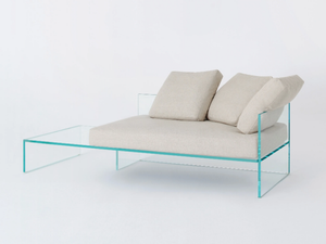 TÊTE-À-TÊTE - 2 seater glass sofa with fabric cushion - Sofa by Glas Italia