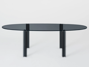 X-T - Oval crystal table - Table by Glas Italia