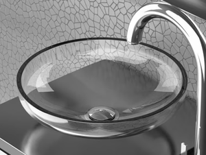 AQUA - Countertop round crystal washbasin - Washbasin by Glass Design