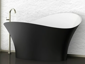 FLOWER STYLE BLACK - Freestanding bathtub - Bathtub by Glass Design