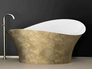 FLOWER STYLE GOLD - Freestanding gold leaf bathtub - Bathtub by Glass Design