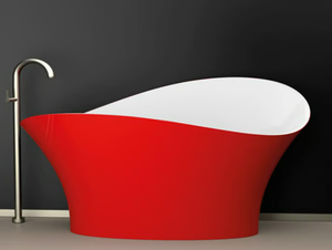 FLOWER STYLE RED FERRARI - Freestanding bathtub - Bathtub by Glass Design