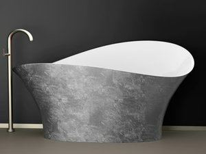 FLOWER STYLE SILVER - Freestanding silver leaf bathtub - Bathtub by Glass Design