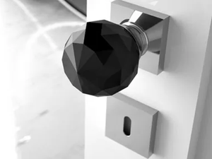 GEO Ø 50 BLACK - Crystal door knob - Finishes accessories by Glass Design