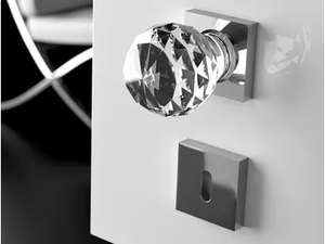 GEO Ø 50 TRANSPARENT - Crystal door knob - Finishes accessories by Glass Design