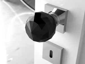 GEO Ø 60 BLACK - Crystal door knob - Finishes accessories by Glass Design