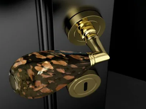 GOCCIA BLACK/ AVENTURINE - Murano glass door handle - Finishes accessories by Glass Design