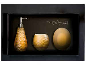 GOLF SET COGNAC - Countertop Vetro Freddo® soap dish - Sanitary accessories by Glass Design