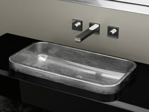 JIMMY FL - Inset rectangular washbasin - Washbasin by Glass Design