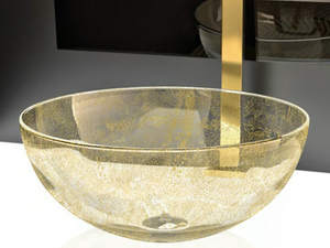 LAGUNA ORO - Countertop round Murano glass washbasin - Washbasin by Glass Design