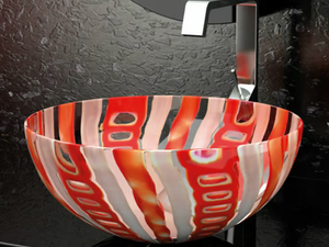 LAGUNA VINTAGE - Countertop round Murano glass washbasin - Washbasin by Glass Design