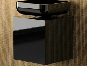 LEONARDO CUBUS BLACK JIMMY SMALL BLACK - Wooden vanity unit - Washbasin cabinet by Glass Design