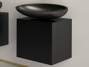 LEONARDO CUBUS BLACK KOOL MAX BLACK - Wooden vanity unit - Washbasin cabinet by Glass Design