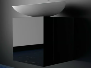 LEONARDO CUBUS BLACK KOOL MAX WHITE - Wooden vanity unit - Washbasin cabinet by Glass Design