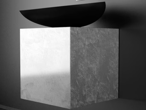 LEONARDO CUBUS SILVER LEAF KOOL MAX - Wooden vanity unit - Washbasin cabinet by Glass Design