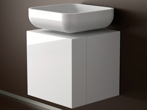 LEONARDO CUBUS WHITE JIMMY SMALL WHITE - Wooden vanity unit - Washbasin cabinet by Glass Design