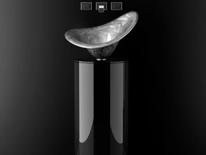LEONARDO KOIN XL FLOWER SILVER - Floor-standing wooden vanity unit - Washbasin cabinet by Glass Design