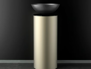 LEONARDO KOIN XL MOSAIC BLACK - Floor-standing wooden vanity unit - Wall tile-stone-brick by Glass Design