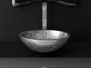MOSAIC - Countertop round Teknoform® washbasin - Wall tile-stone-brick by Glass Design