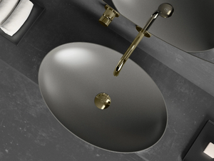 SLIDE - Countertop oval Vetro Freddo® washbasin - Washbasin by Glass Design