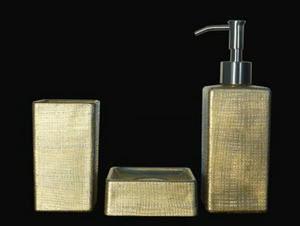 VENICE SET ORO/ARGENTO - Countertop glass soap dish - Sanitary accessories by Glass Design
