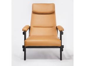 ARCHI LOUNGE - Leather armchair with headrest - Armchair by grado design