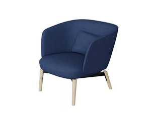 BEOS - Armchair with fabric armrests and wooden base - Armchair by grado design