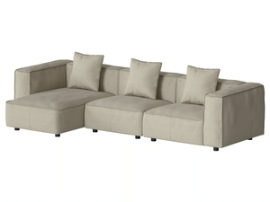 BUTTER SOFT - 3 seater fabric sofa with chaise longue - Sofa by grado design