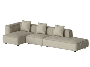 BUTTER SOFT - 3 seater fabric sofa with chaise longue - Sofa by grado design
