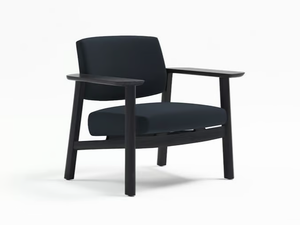 WIDE - Fabric and wooden easy chair with armrests - Armchair by grado design