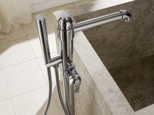 BALI - Floor standing bathtub mixer with hand shower - Tap by GRAFF