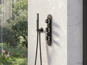 CAMEO - Chromed brass shower mixer with plate - Shower by GRAFF