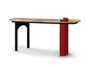 CHIADO - Oval granite and wooden console table - Console by Greenapple