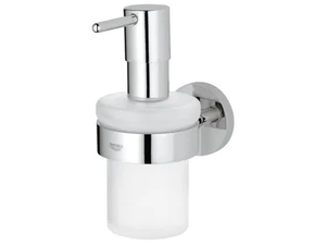 ESSENTIALS - Wall-mounted satin glass Bathroom soap dispenser - Sanitary accessories by Grohe