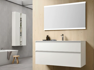 CHANGE CHA03 - Wall-mounted single vanity unit with drawers - Washbasin cabinet by Gruppo Geromin