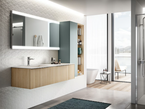 ELITE 05 - Wall-mounted vanity unit with drawers - Washbasin cabinet by Gruppo Geromin