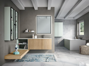 ELITE 09 - Wall-mounted vanity unit with drawers - Washbasin cabinet by Gruppo Geromin