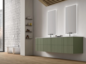 ELITE ELI02 - Suspended double bathroom cabinet with drawers - Washbasin cabinet by Gruppo Geromin