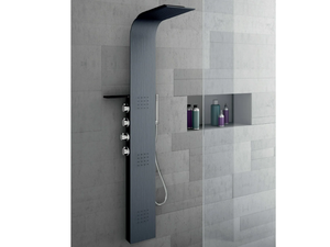 LAMA Alulife® - Wall-mounted thermostatic Alulife® shower panel with overhead shower - Shower panel by Gruppo Geromin