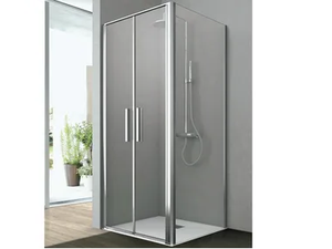 LINE - Corner shower cabin with two saloon doors and one fixed side - Door by Gruppo Geromin