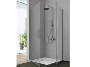 LINE - Crystal shower cabin with two shutter doors - Door by Gruppo Geromin