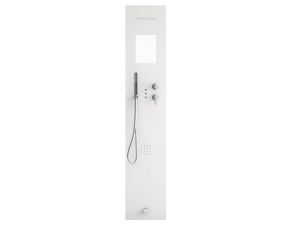 Rigenera 200 built-in wall installation - Wall-mounted Solid Surface shower panel - Shower panel by Gruppo Geromin