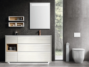 RIVA 03 - Floor-standing wooden vanity unit with integrated washbasin - Washbasin cabinet by Gruppo Geromin